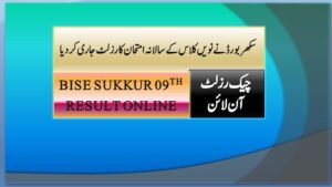 Sukkur Board 9th Class Result 2022 By Name and Roll Number 1 BISE Sukkur Board Class 9th result