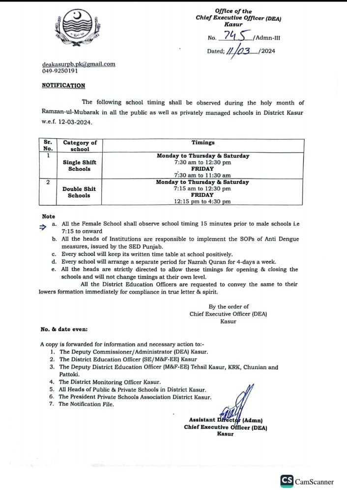 Ramadan School Timings 2024 Notification 2 What is the school timing during Ramadan 2024?